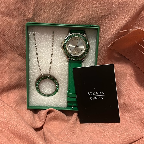 Women’s watches STRADA gift set watch and matching necklace rhinestone BRAND NEW - Picture 1 of 8